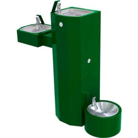ACORN CONTROLS Murdock Barrier Free Freeze Resistant Bi-Level Pedestal Fountains W/Pet Fountain - SQ GSM55-PF-FRU3